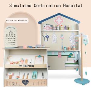 Ensemble de jeu d'imitation en <span class=keywords><strong>bois</strong></span> Mxl, <span class=keywords><strong>chariot</strong></span> d'hôpital portable, kit éducatif de jeu de rôle d'infirmière pour enfants - Product Image 5