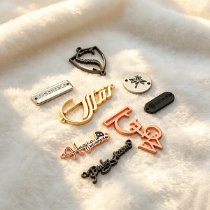 Custom Brand <b>Name</b> Engraved Metal <b>Tag</b> Wholesale Embossed Metal Logo Label for Apparel Scarves Footwear Garment Decoration - Product Image 3