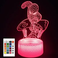 Saint valentin cadeau veilleuse chambre décor lumières veilleuse acrylique lampe spiderman 3d acrylique veilleuse