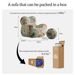 كنبة مفردة عالية الجودة قابلة للإمالة من القماش الناعم بتصميم عصري مزودة بصندوق وأذرع Mamas، أثاث صالة من إسفنج عالي الكثافة مضغوط بتفريغ الهواء - Product Image 3