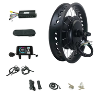 Kit de vélo électrique à pneus larges avec moteur de moyeu arrière 48V 1500W 72V 3000W, vitesse 60-80 km/h, écran LCD et batterie au lithium en option