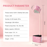 Lampu Kuku UV LED Tanpa Kabel Profesional 18W dengan Pengering Kuku Berlian untuk Pengeringan Kuku Cepat untuk Salon & Rumah