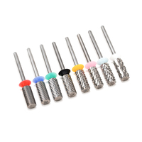 Fraise à ongles professionnelle en carbure, petit barillet, pour lissage des ongles naturels et gel, à pointe plate