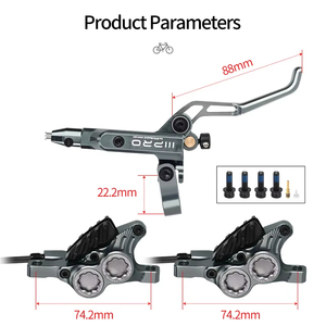 고품질 IIIPRO C5X4 4피스톤 CNC MTB 자전거 유압 디스크 브레이크 산악 자전거 전기자전거 냉각 브레이킹 패드 세트 사이클링 부품 - Product Image 2