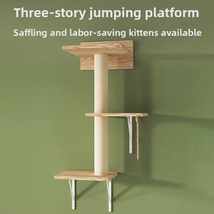 Besar mewah Modern vertikal kayu padat kucing pemanjat dinding bantalan lompat dengan Sisal menggaruk tali untuk dalam ruangan kucing - Product Image 4