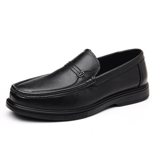 Zapatos de Cuero Casuales de Negocios para Hombre, Sin Cordones, Tacón Plano, Color Negro, Material de Piel de Vaca, Disponibles en Tallas para Adultos - Product Image 5