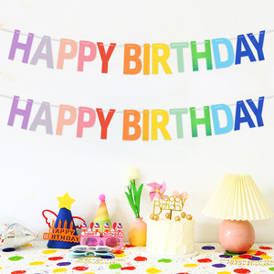 Guirnalda de Feliz Cumpleaños con Letras de Arcoíris, Decoración para Fiesta de Cumpleaños Infantil - Product Image 4