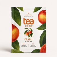 Sachets de thé pliables personnalisés biodégradables de qualité alimentaire certifiés BRC, en papier kraft, avec logo imprimé quadricolore, pour thé aux herbes et aux fruits