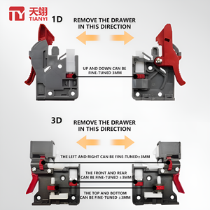 2D 3D ẩn 3 lần mở rộng đầy đủ ngăn kéo trượt hướng dẫn ngăn kéo kênh Kính thiên văn dưới cài đặt ngăn kéo ẩn - Product Image 4