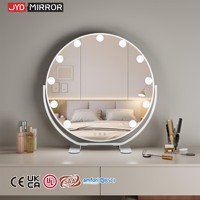 11 ampoules LED G35 à intensité variable, base ronde en fer, gradation progressive, cadre OEM ODM, miroir de maquillage avec éclairage