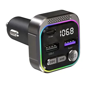 Nuovo caricatore 5.3 Bluetooth vivavoce 30W per auto con adattatore Dual USB tipo C per lettore MP3 Wireless radio trasmettitore fm