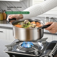 Ensemble de cuisine trois pièces en gros pour fabricants – Ustensiles de cuisson pour la maison : marmite, casserole à lait, poêle à frire – Coffret cadeau avec couvercles transparents style coréen