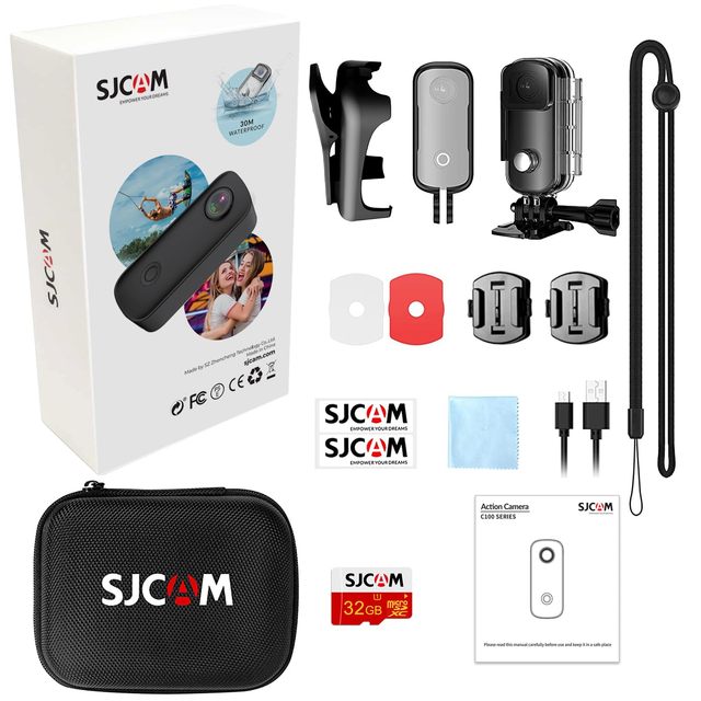 C100+ Mini Wifi Action Camera 4k30fps Pocket Size Wearable Magnetic App Controlled Underwater Shooting Vlog Helmet Camera