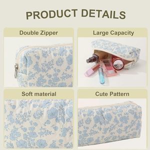 Graziosa Mini Borsa <span class=keywords><strong>Trapuntata</strong></span> per Trucchi, Leggera e Floreale, per Organizzare Cosmetici da Viaggio (Piccoli Fiori) - Product Image 5