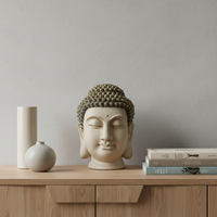 Tête de Bouddha en céramique chinoise écologique, brûleur d'encens religieux, diffuseur d'huiles essentielles, porte-bougie, méditation