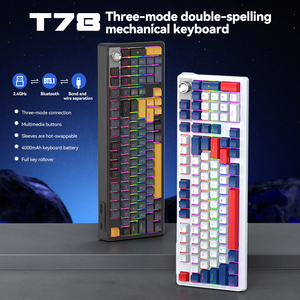T-WOLF T78 트라이 모드 무선 게이밍 기계식 키보드 (노브 포함, 핫스왑 가능 레드 스위치, 데스크탑용) - Product Image 2