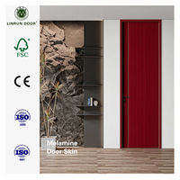 Vente directe d'usine, nouvelle conception de revêtement de porte en mélamine HDF MDF imperméable pour portes en bois, utilisation hôtelière