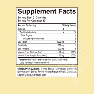 Gummies OEM au pollen d'abeille, <span class=keywords><strong>gelée</strong></span> <span class=keywords><strong>royale</strong></span> et propolis, saveur miel, pour le soutien immunitaire, l'énergie, la vitalité et le bien-être général du corps - Product Image 3
