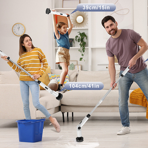 New electric cleaning <b>brush</b> 9 in 1 Long Handle Cleaning <b>Brush</b> Replaceable <b>Brush</b> Heads 50kgft Bathroom Kitchen Spin Scrubber - Product Image 2