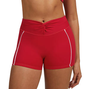Shorts de Yoga Allure Body de Cintura Alta Rojos de Secado Rápido para Correr, Ciclismo y Entrenamiento, Ropa Deportiva para Mujer - Product Image 5