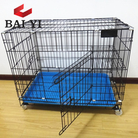 Cage à chat pliable moderne BAIYI à 3/4 étages avec bac à litière en plastique