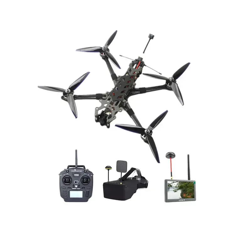 FLH7 FPV drone 7 pouces 2kgs chargement Distance de vol 7km Vitesse de vol 120 km/h ELRS Micro 915 mini drone de course sans brosse
