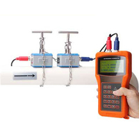 AICE TECH 3 sondes incluses, débitmètre ultrasonique portable à fixation par pince, débitmètre à zone variable, mesure de l'eau, du pétrole/gaz/liquides