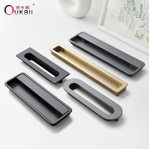 Outkali baru rilis Modern sederhana kabinet mebel tersembunyi dapur laci aluminium tertanam lemari pakaian tersembunyi pegangan tarik - Product Image 2