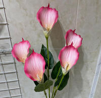 Bouquet de 5 fleurs de lys artificielles en gros pour la décoration de la maison et de mariage