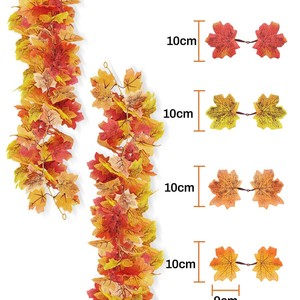 Guirlande de feuilles d'érable artificielles « Écoutez le printemps », 175 cm, fleurs en soie, décoration d'automne pour fenêtre et intérieur - Product Image 2