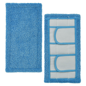 Têtes de balai serpillère manuelles en microfibre lavables pour nettoyage de sols secs/humides avec design écologique et séchage rapide, et manche en acier inoxydable - Product Image 2