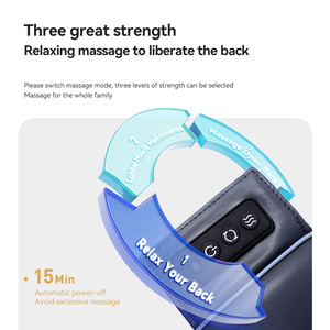 Masseur corporel portable pour la maison <span class=keywords><strong>et</strong></span> la voiture, coussin <span class=keywords><strong>de</strong></span> <span class=keywords><strong>massage</strong></span> 3D Shiatsu en cuir PU pour le cou, la taille, le <span class=keywords><strong>dos</strong></span> <span class=keywords><strong>et</strong></span> la colonne cervicale avec chaleur - Product Image 3