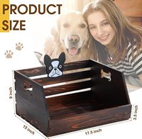 Panier de rangement pour jouets de chien de style rural, durable, grand panier en bois pour jouets de chiot avec poignée