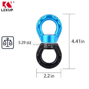 7075 Aviation aluminium 35KN 360 degrés sécurité dispositif de rotation mousqueton Clip escalade corde Web <span class=keywords><strong>arbre</strong></span> balançoire pivotant Spinner - Product Image 2
