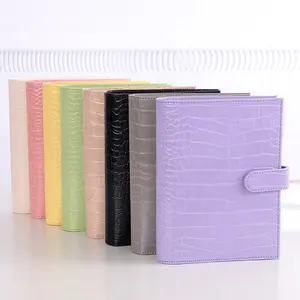 Ins FB TK Etsy A6 Croc Leather Pocket Budget Binder Luxe Rings Planner with Pen Loop and Card Slots as Office/Family Gifts