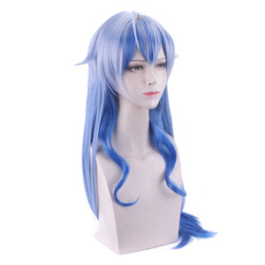 Perruque de cosplay du personnage <span class=keywords><strong>Ganyu</strong></span> de Genshin Impact, modèle Coconut Sheep King Xiaomei, avec dégradé de couleur et queue de T-shirt - Product Image 2
