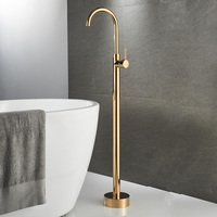 Beelee BL19000G Couleur Or Corps En Laiton Robinet pour Baignoire à fixation Au Sol Monté Au Sol Baignoire Robinet