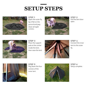 Black Pyramid Hot Tent for <b>Wood</b> Stove Camping with Wide Front Opening and Full Guy Line Set - Product Image 4