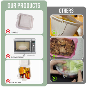 Wadah kemasan makanan plastik sekali pakai berkualitas tinggi kotak makan siang mudah terurai sesuai pesanan kotak <span class=keywords><strong>burger</strong></span> - Product Image 4