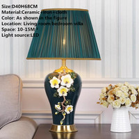 Lámpara de Mesa de Cerámica Verde Moderna, Lámpara de Escritorio LED de Diseño para Sala de Estar, Dormitorio, Hotel, Restaurante, Iluminación Decorativa