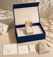 Coffret d'emballage de luxe personnalisé Lionwrapack : Boîte à bagues en bois, pochette à bijoux, enveloppe et carte cadeau pour emballage