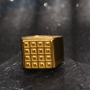 Stile europeo e americano di moda di alta qualità in acciaio inox anelli 18K placcato oro gioielli alla moda per gli uomini e le donne - Product Image 4