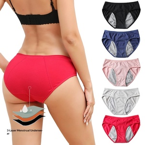 Bragas Menstruales Talla Grande, Bragas Menstruales de Algodón para Mujer, Bragas Menstruales a Prueba de Fugas, Cintura Baja - Product Image 1