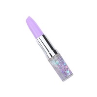 Stylo bille à encre huileuse en forme de rouge à lèvres, style girly, encre rose/bleue/violette |   Tube de liquide transparent à paillettes fantaisie |   Bureau