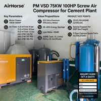 Compresseur d'air à vis à aimant permanent Airhorse 7,5 kW/15 kW VSD, faible bruit, économie d'énergie, compresseur industriel