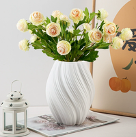Vase de table rotatif Yicai, grande vague, en plastique écologique et durable, design moderne, vente en gros, dropshipping