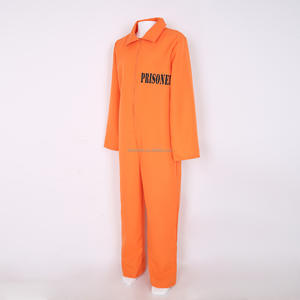 Costume de prisonnier pour garçon Combinaison orange pour enfants Jailbird Prium Cosplay Uniforme de prison pour Halloween Cosplay Party Set - Product Image 3