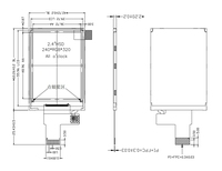 Layar IPS 2.4 Inci 240x320 450 Nits LCD Display IC Driver ST7789V SPI 10 Pin Modul LCD TFT Dengan Panel Sentuh CTP Opsional