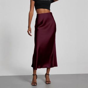 <span class=keywords><strong>Jupe</strong></span> élégante en satin perlé, style européen et américain, taille empire, infroissable, pour femmes, vente en gros - Product Image 1