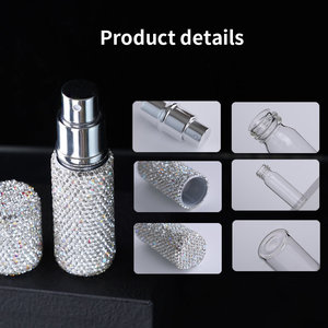 Flacone di Profumo Cilindrico con Diamanti e Decalcomania Effetto Ghiaccio, Spray Sottovuoto 10ml, Mini Dispenser <span class=keywords><strong>da</strong></span> Viaggio per Makeup - Product Image 5